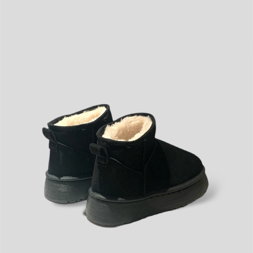 Women’s Ultra Mini Platform Faux Fur Lined Boots in Black Faux Suede, US 8 - Picture 2 of 10
